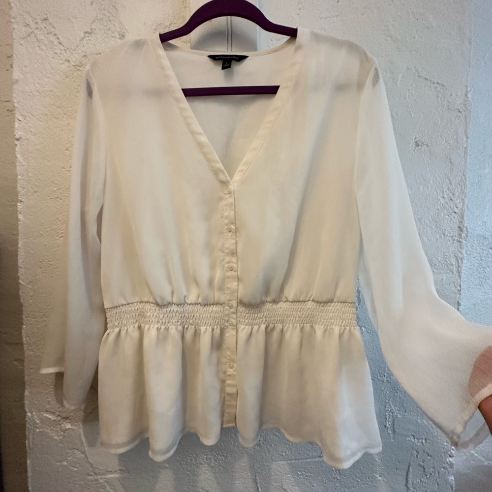 Banana Republic Off White Blouse